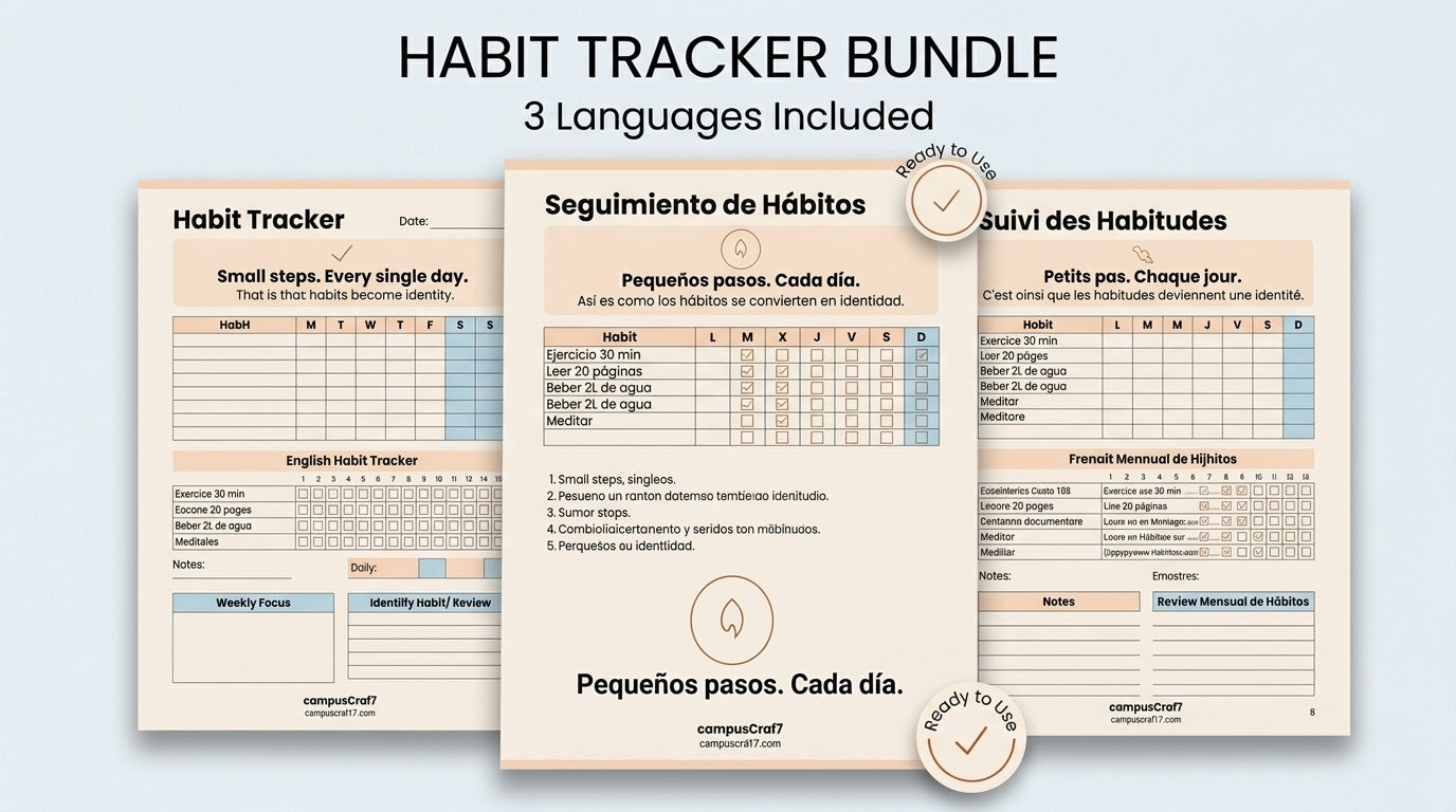 Habit Tracker Bundle EN - ES - FR