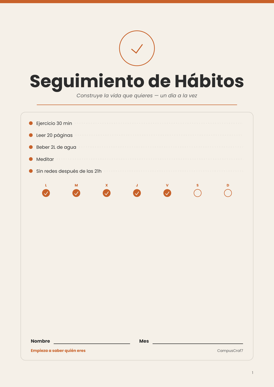 Habit Tracker Spanish Version