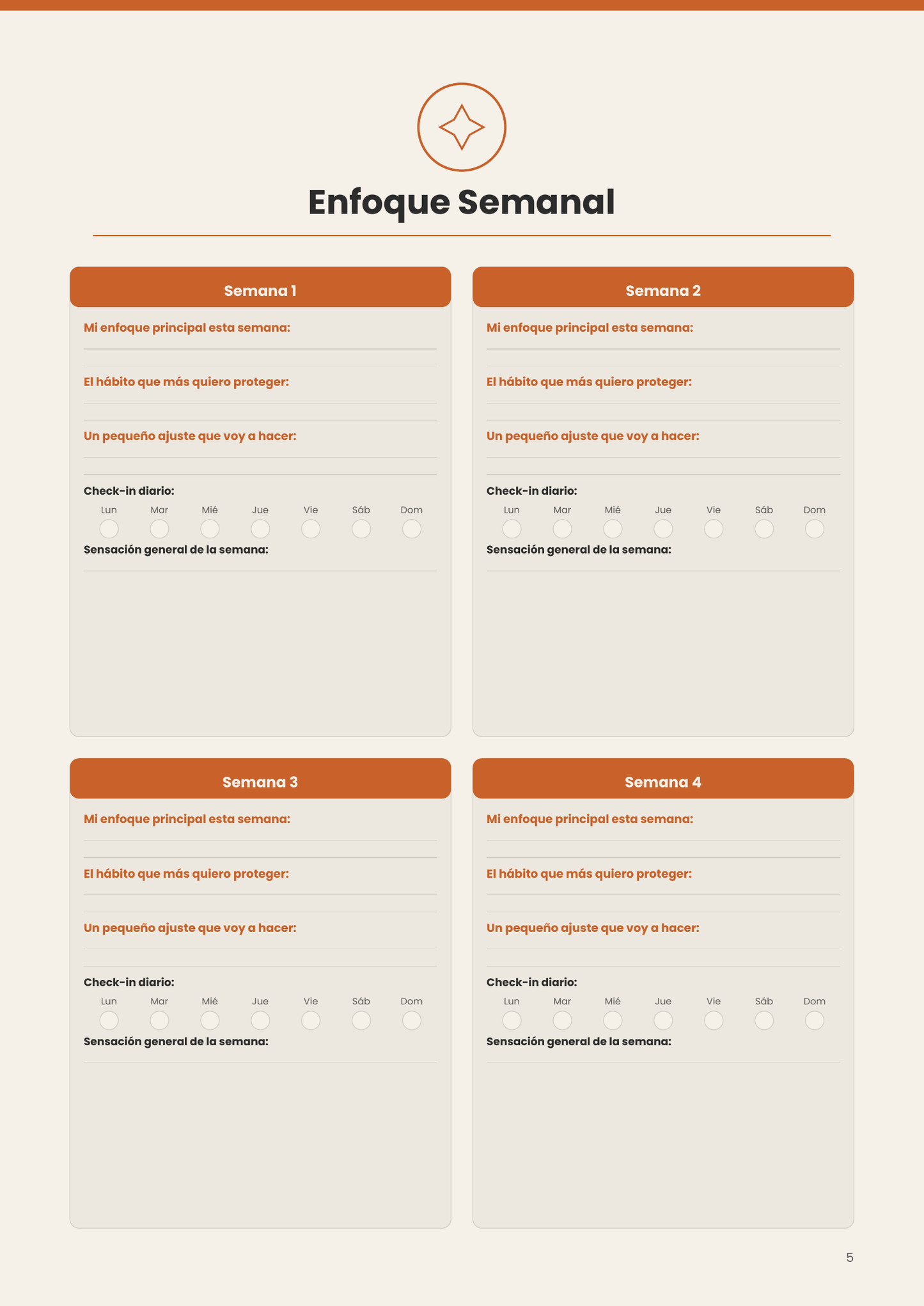 Habit Tracker Spanish Version