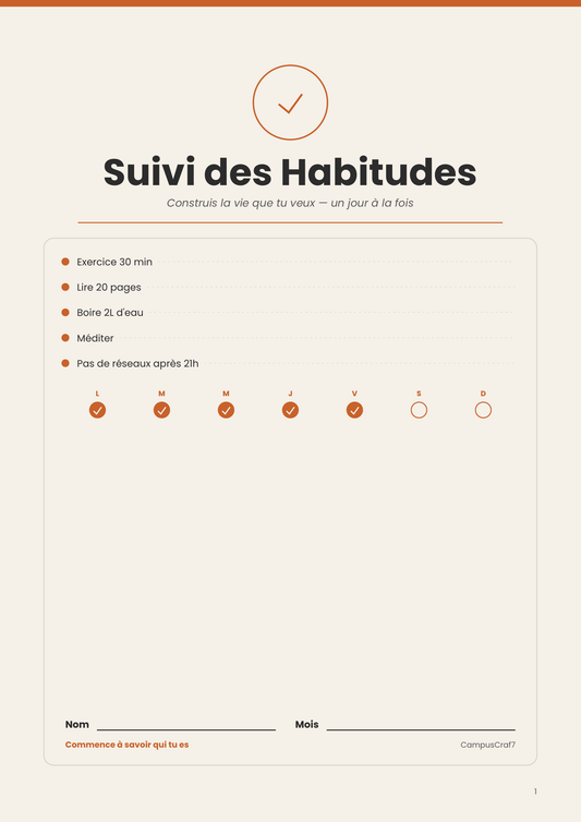 Habit Tracker French Version