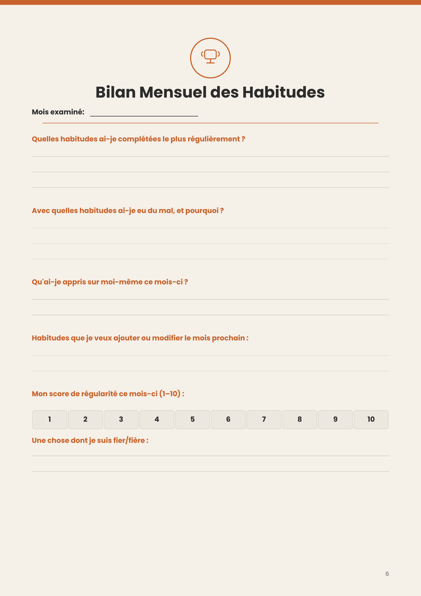 Habit Tracker French Version