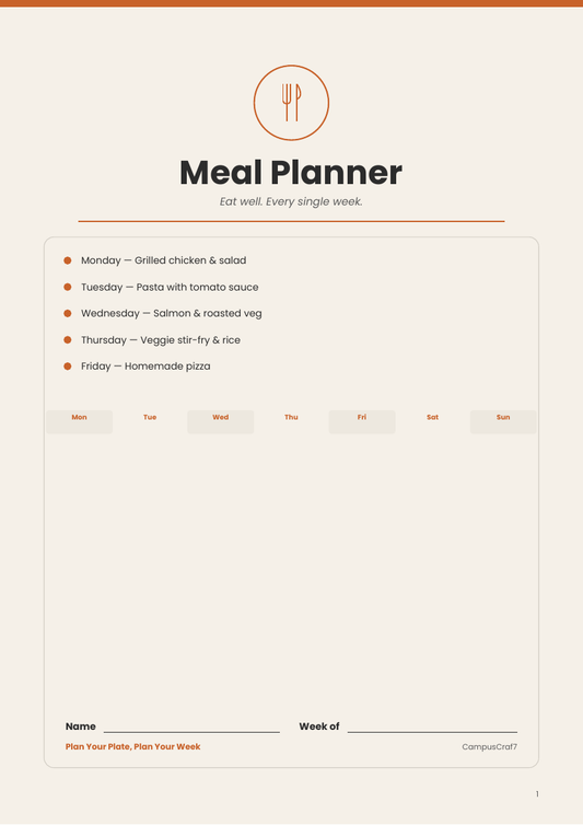 Meal Planner - English Version