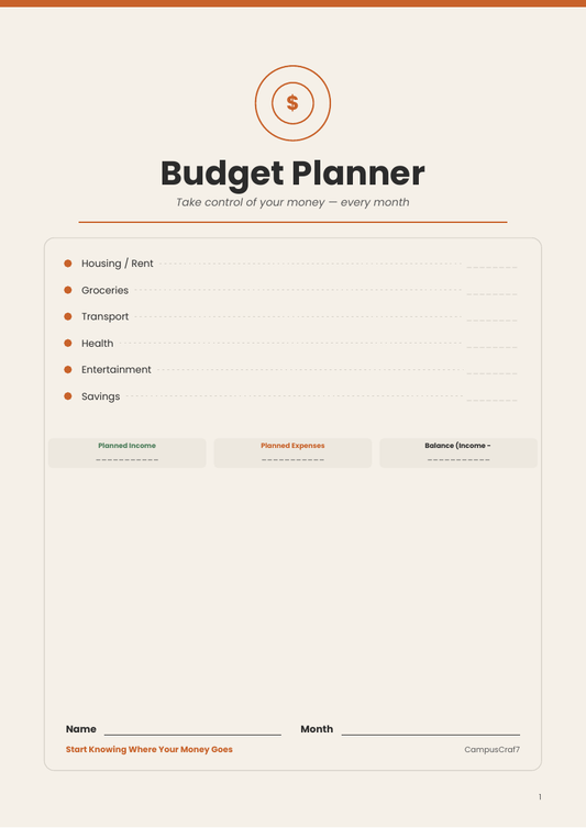 Budget Planner - English Version