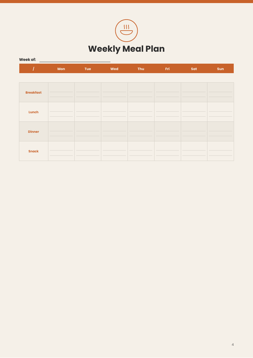 Meal Planner - English Version