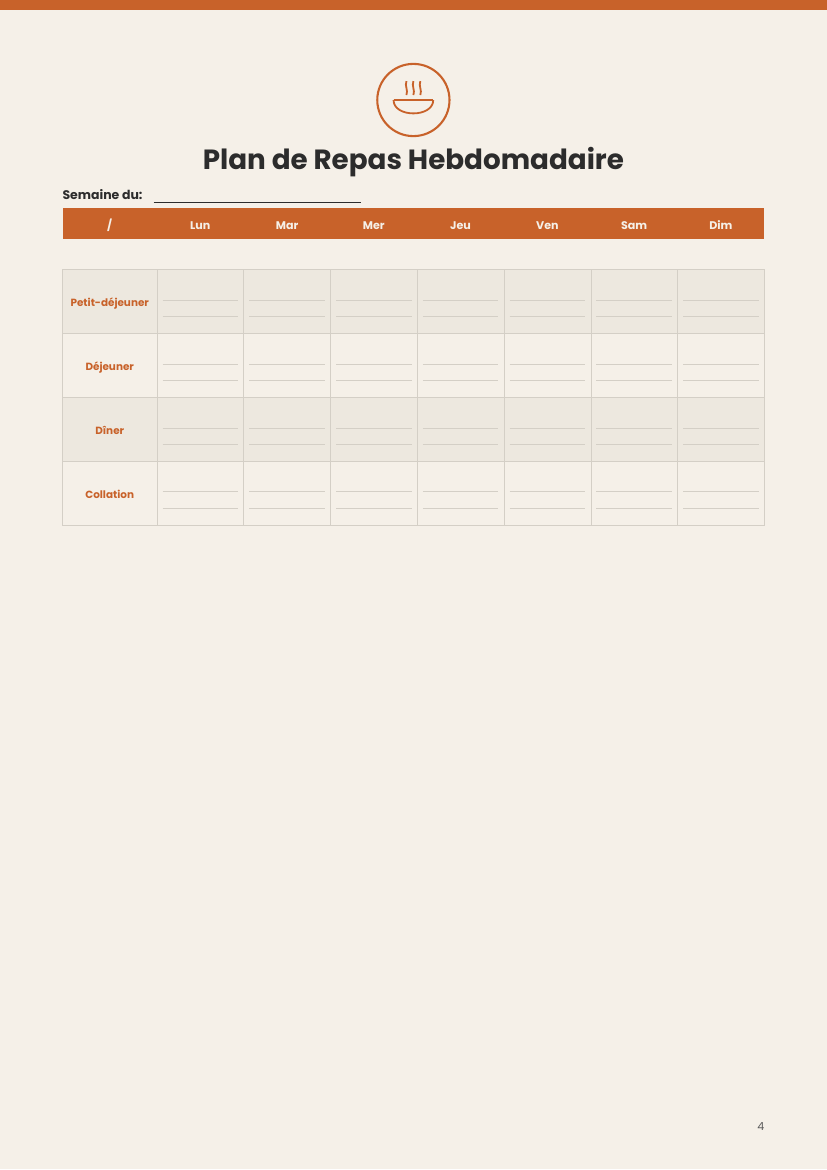 Meal Planner - French Version