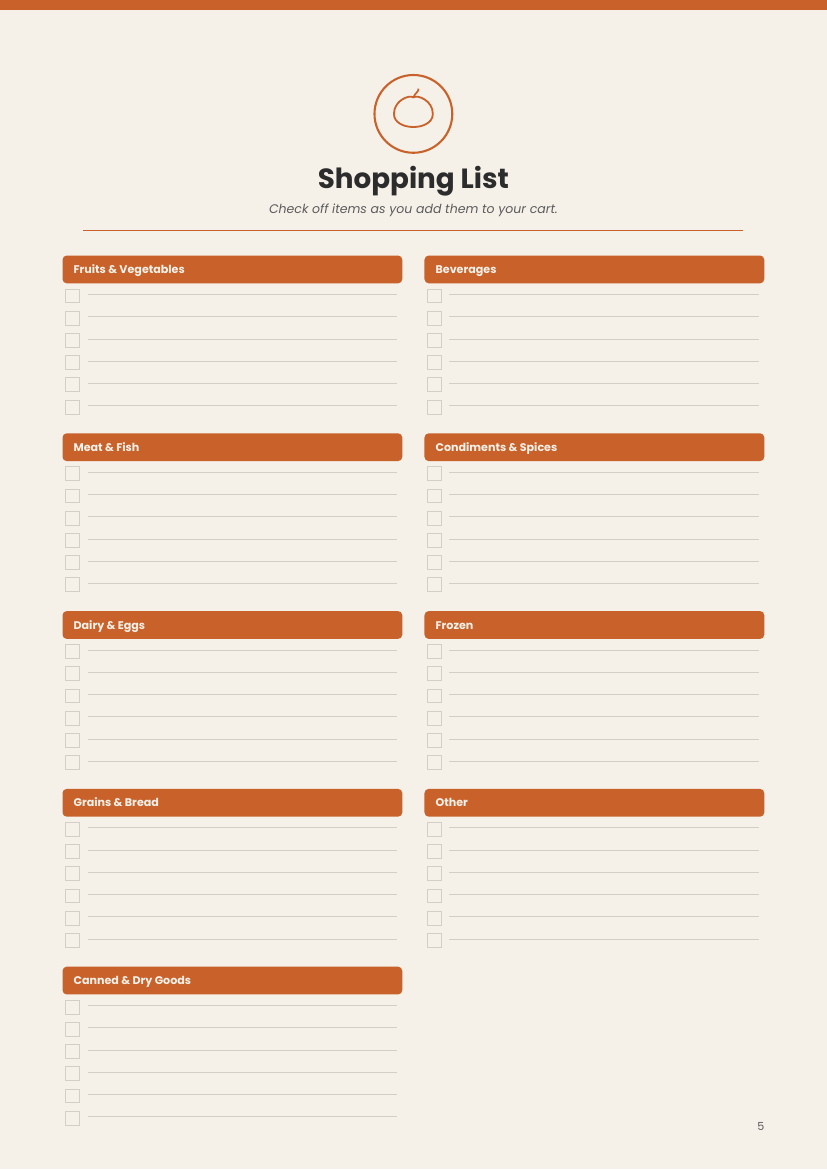 Meal Planner - English Version