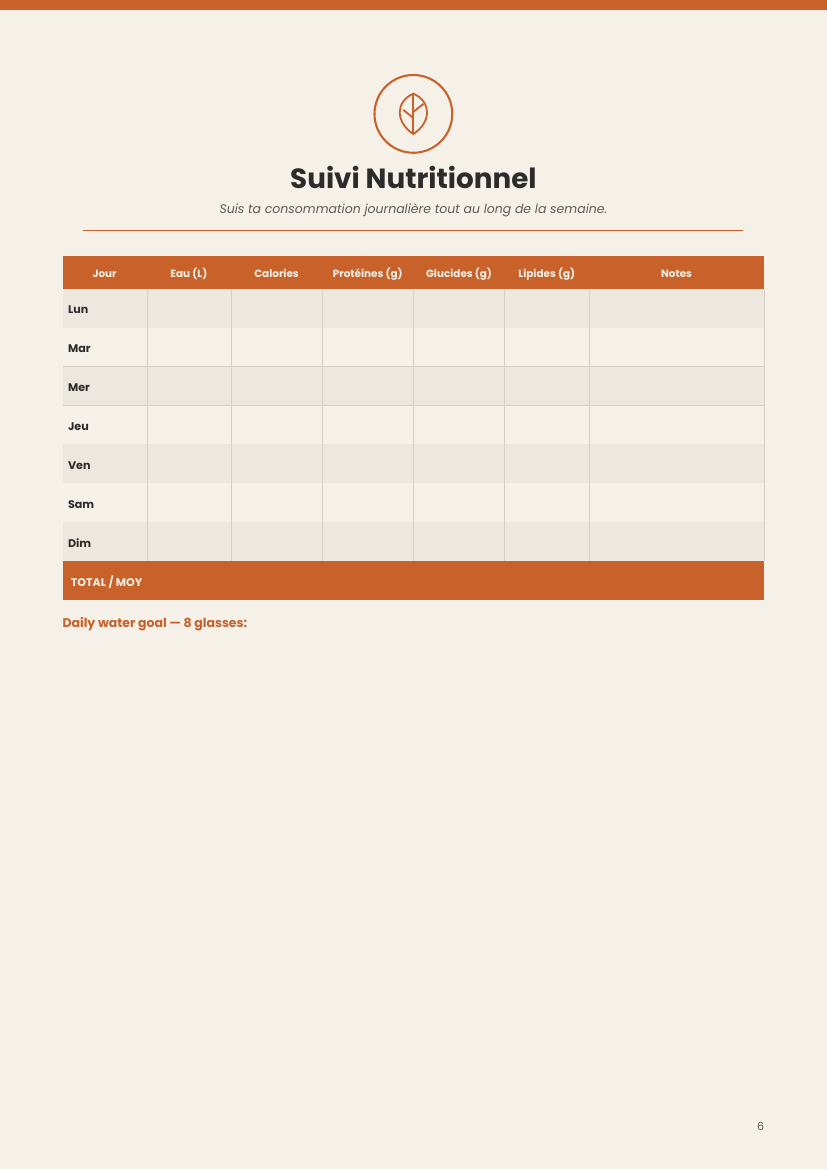 Meal Planner - French Version
