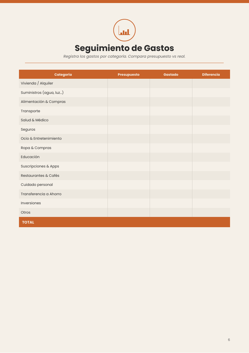 Budget Planner - Spanish Version