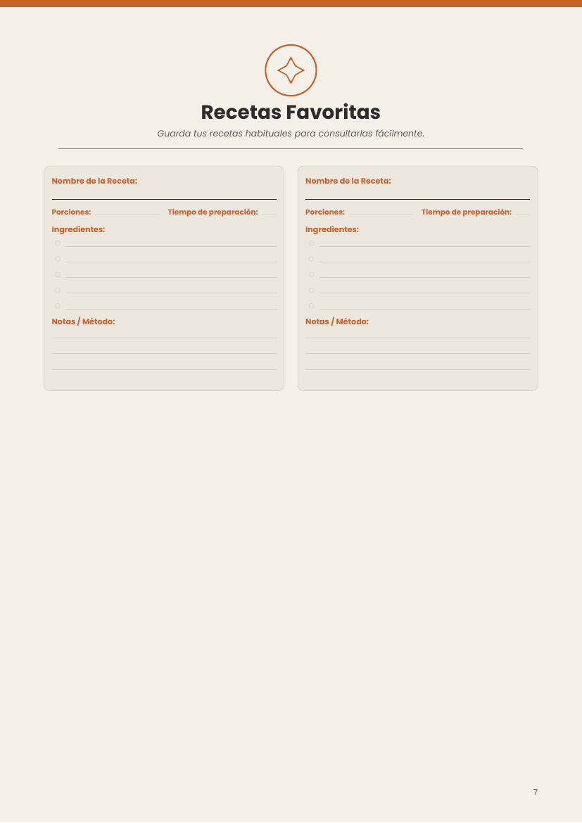 Meal Planner - Spanish Version