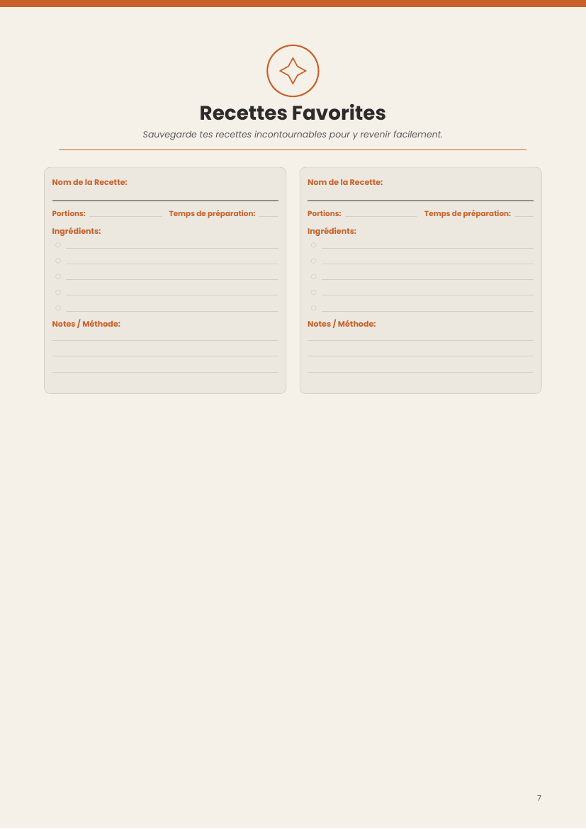 Meal Planner - French Version