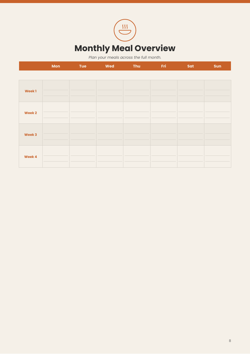 Meal Planner - English Version