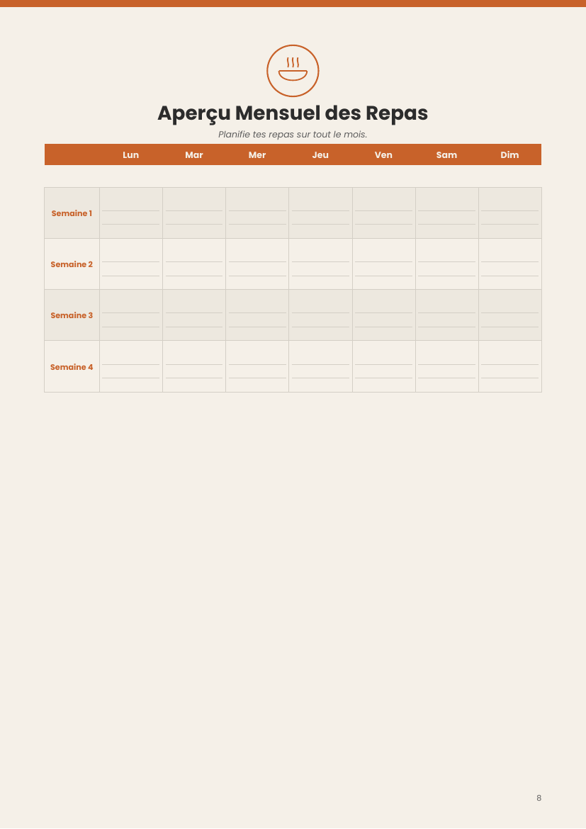 Meal Planner - French Version