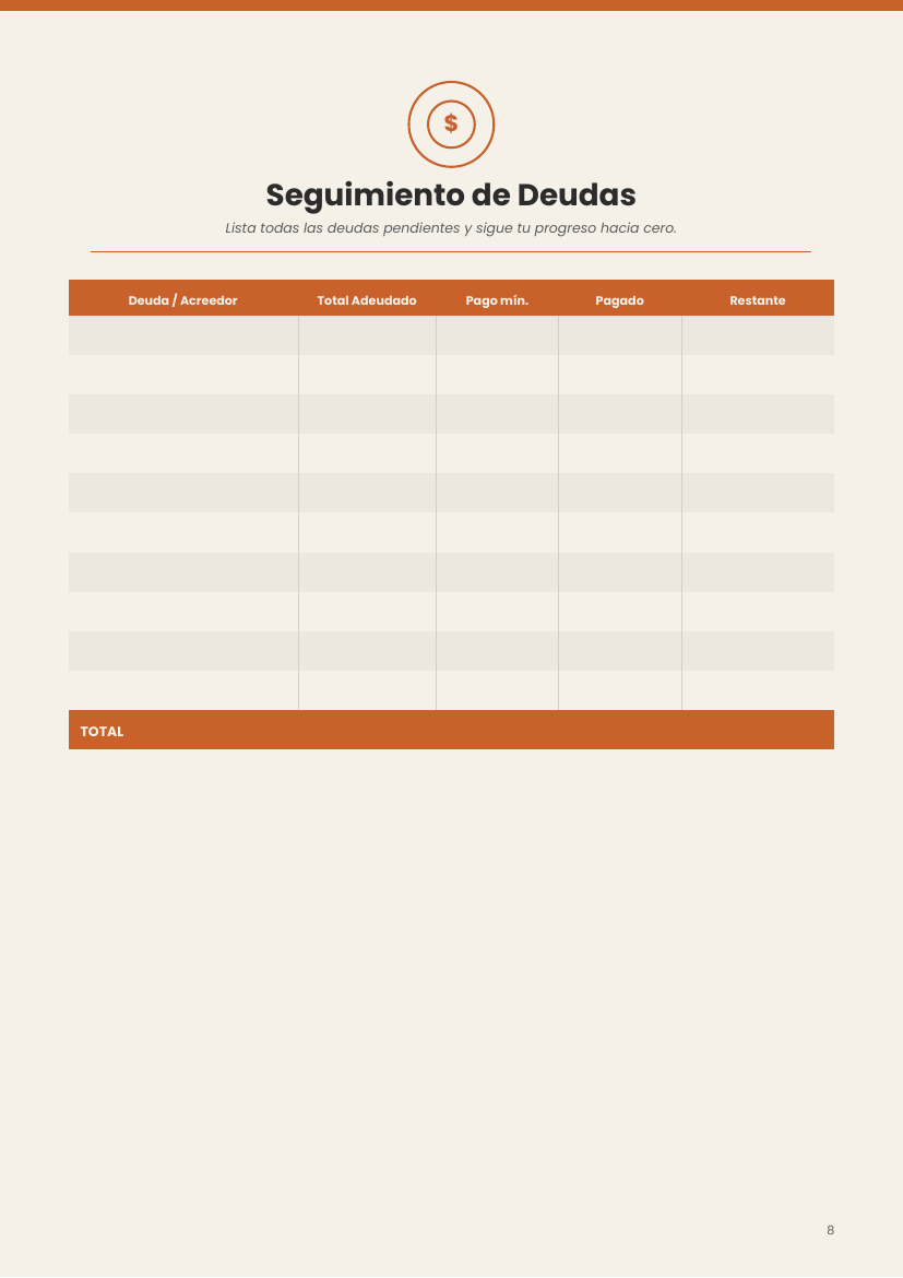 Budget Planner - Spanish Version