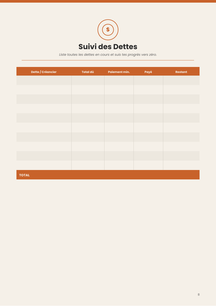 Budget Planner - French Version