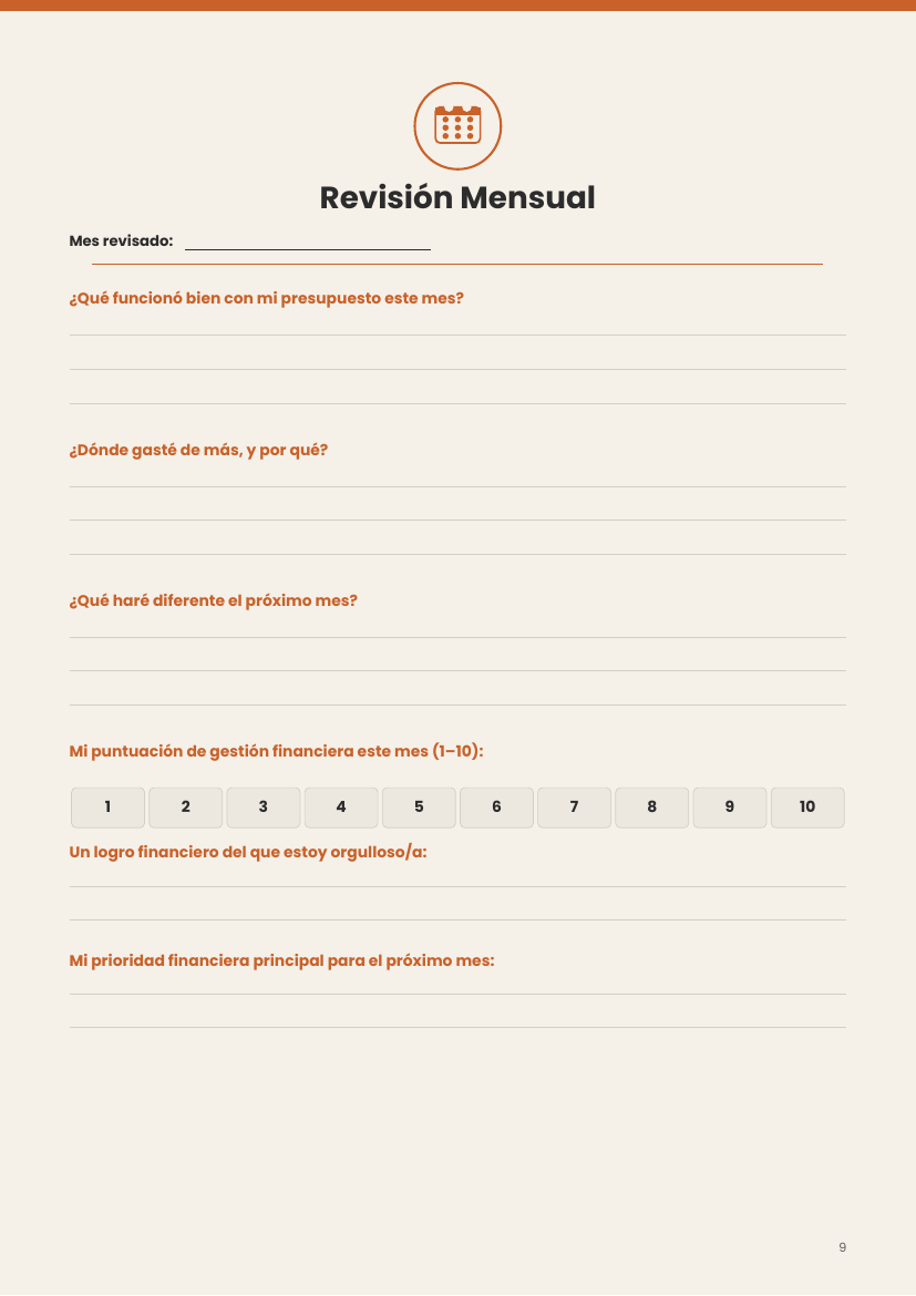 Budget Planner - Spanish Version